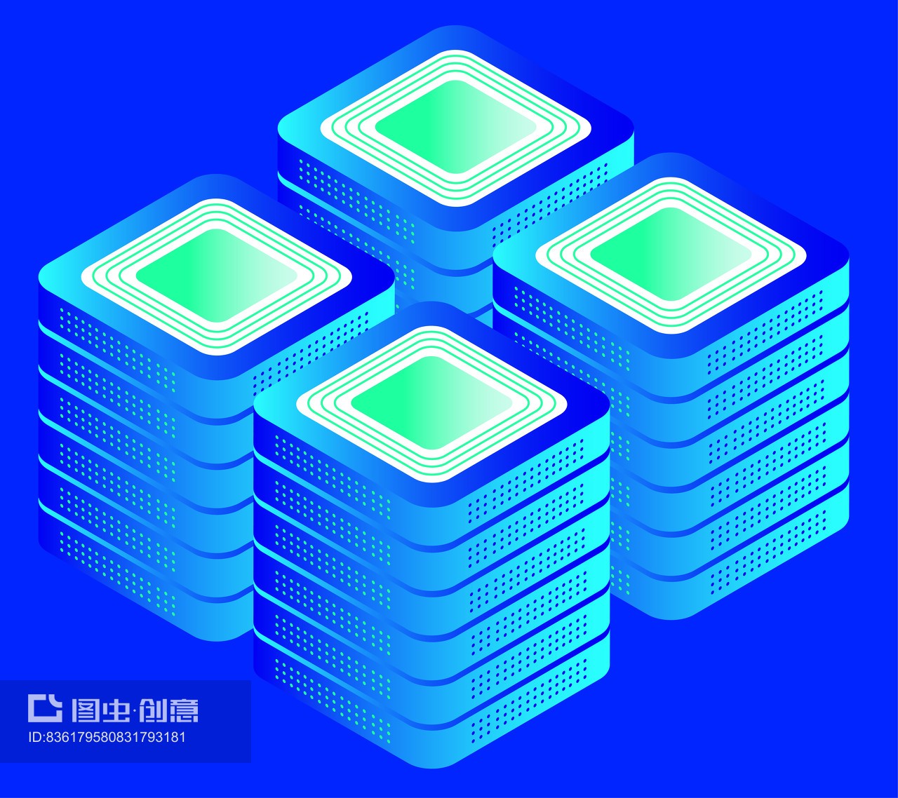 科技環(huán)保凈化器服務(wù)器陣列插畫素材